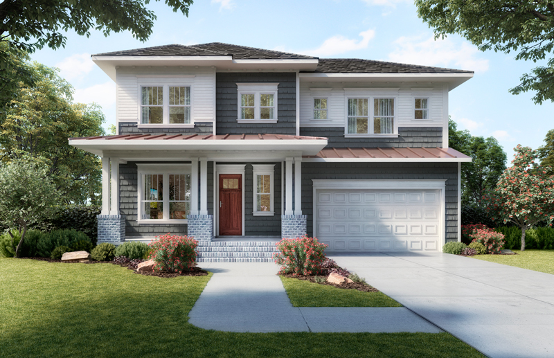 Digital
                    rendering of the exterior of a single-family home