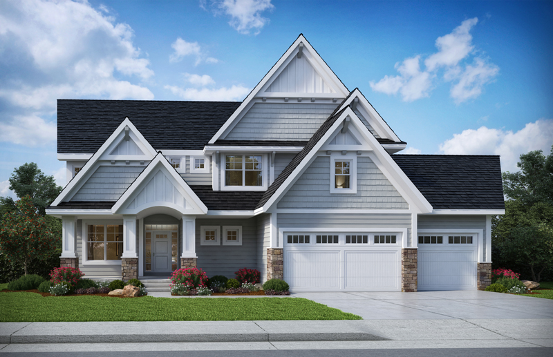Digital
                    rendering of the exterior of a single-family home